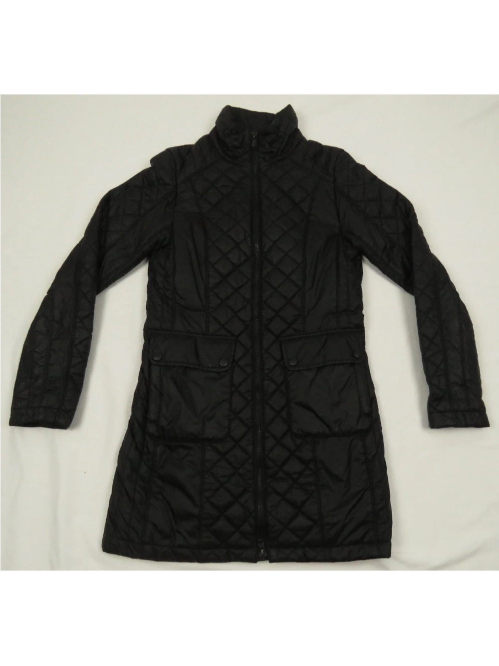 The North Face TNF Primaloft Quilted Black Full Zip Puffer Parka Coat Jacket S
